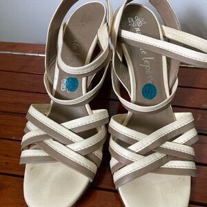 Nanette Lepore Two-Tone Criss Cross Strappy Sandals 10M